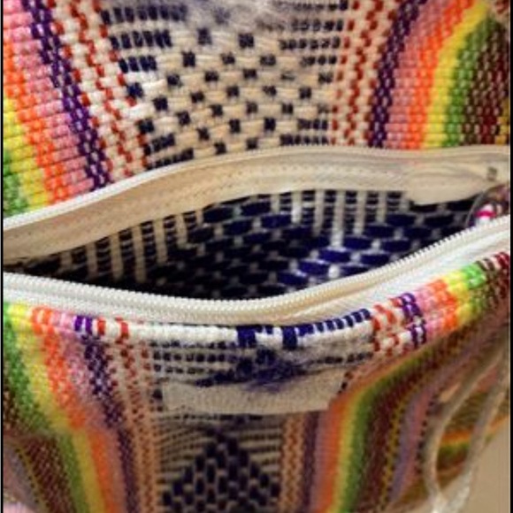 EUC Rainbow Woven Backpack Boho Retro - Picture 3 of 7